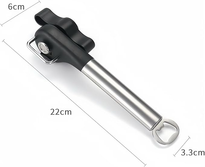 Safe Cut Can Opener, smooth edge can opener stainless steel Multifunction can opener manual and Bottle Opener Easy to Use,Handheld Easy Turn Knob,Works for safety can openers for seniors.