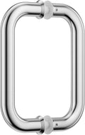 Ranbo Polished Chrome 6" （CTC） Tubular Back-to-Back Shower Door Handle，Heavy-Duty 1.0mm Thick 304 Stainless Steel, for 1/4"- 1/2" Thick Glass and 1-3/8" - 2-1/6" Thick Wooden or Metal Doors