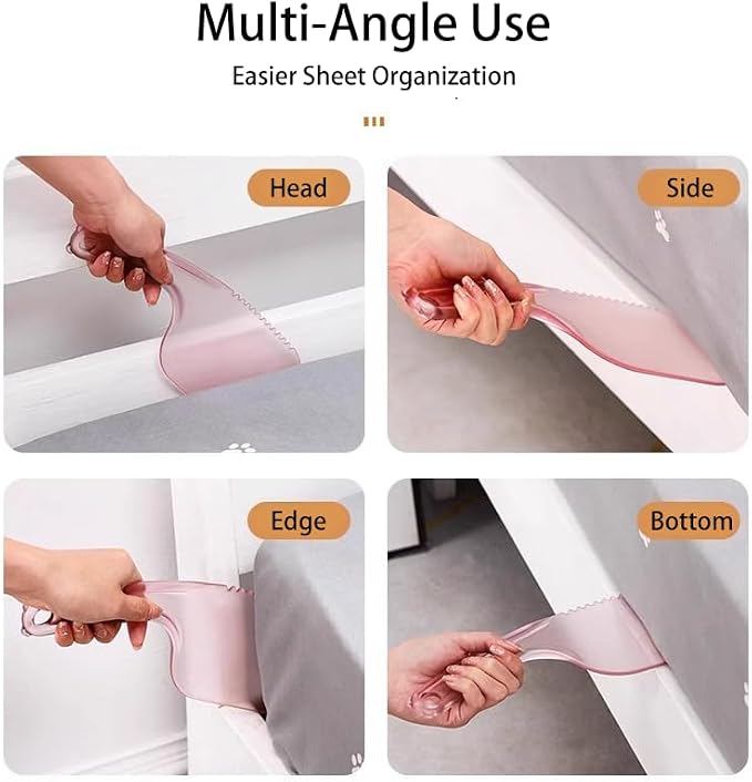 2Pcs Long Bed Sheet Tucker Tools: This Set Includes Two Extended Tools to Help You Tuck in Your Sheets and Make Changing Bedsheets A Breeze.(Pink)