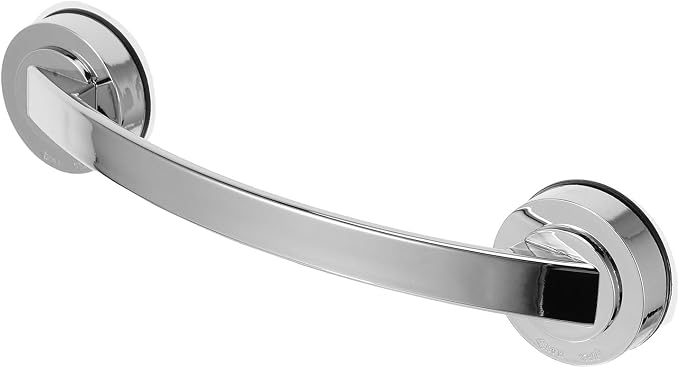 Zerodeko Suction Grab Bars for Shower 12 Inch Chrome Suction Shower Handles for Elderly Bathroom Safety Handrail Wall-Mounted Silver Grab Bar for Glass Doors