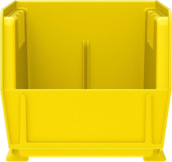 Akro-Mils 30230 AkroBins Plastic Storage Bins, Space-Saving Stackable Bins for Garage, Pantry, Craft Organization, 11" x 5" x 5", Yellow, 12-Pack