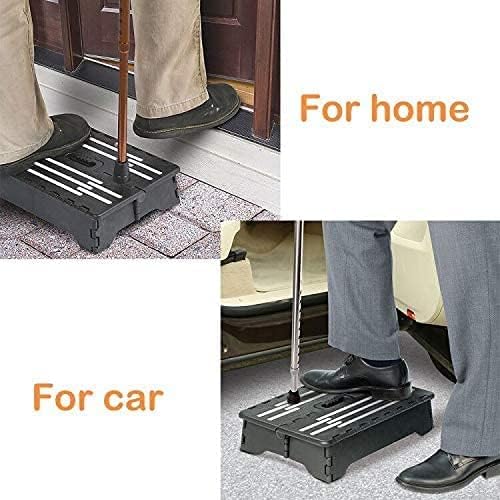 Portable Folding Step Stool, 5 inch Lightweight Anti-Skid Stepping Stool, Non-Slip Textured Grip Surface for Adults Seniors at Home, Kitchen, Bathroom, Bedroom, Closet, Holds Up to 300 Pounds Black