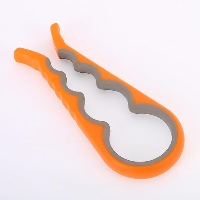 Multi-Color Bottle Opener and Can Opener for Weak Hands, Elderly Arthritis, Elderly, Jar Lid Opener with Rubber Pad for Jar Opener and Corkscrew Opener (orange and gray)