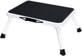 NEWBULIG Foldable Step Stool, Heavy-Duty Metal Step Stool with 330 lbs Capacity, Non-Slip Platform & Rubber Feet, for Home, Kitchen, RV, Indoor & Outdoor, Black and White