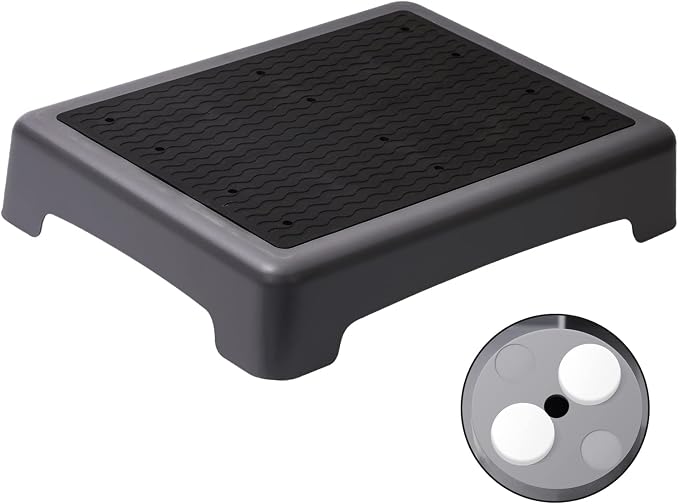 Fotree One Step Stool, Non-Slip Mobility Step Platform for Senior ＆ Adults, Safety Step Platform for Stair, Car, Bed, Chair, Shower, Bathtub, Outdoor, 3.5 Inch High Rise Stairs 440 Lbs Capacity