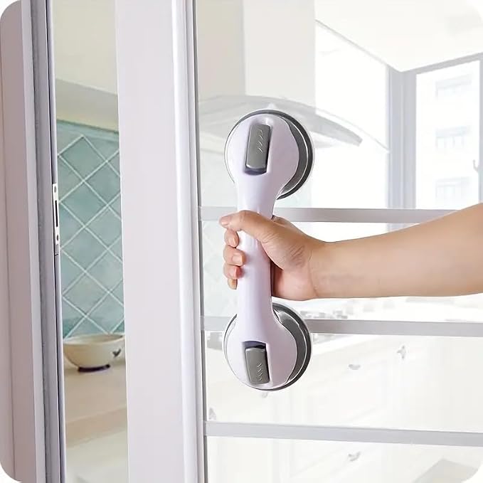 2Pcs Suction Grab Bars for Shower, Safety Handle Support for Bathroom (2, Green, 12in)