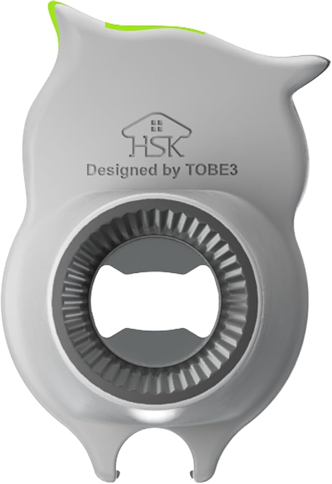 4-in-1 Manual Owl Bottle Opener - BPA-Free Multi-Function Opener for Bottle Caps, Jars, Pull Tabs & Twist Caps, Ergonomic Design for Kids, Seniors & Weak Hands (Green)
