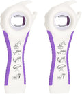 2 pcs 5 in 1 Multi-function Bottle Opener for Easily Opens Bottle Caps,Canning Lids,Can Tabs and Twist Caps (White & Purple)