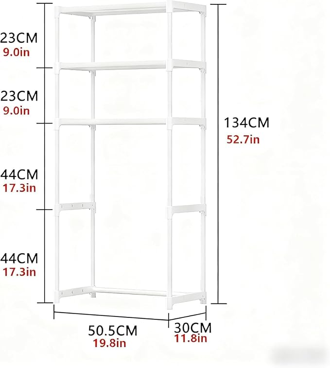 3-Tier Over the Toilet Storage, Metal Bathroom Shelve, Over Toilet Bathroom Organizer, Space Saver Bathrooms Shelve for Restroom Laundry Balcony, White