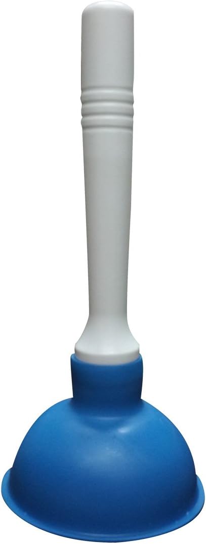 NewFerU Drain Plunger, Small Hand Force Plumber Helper, Little 4 inch Cup Clog Remover, Tiny Rubber Unclogger in 9" Short Handle for Kitchen Sink, Bathroom Toilet, Shower Bath Tub (Blue)