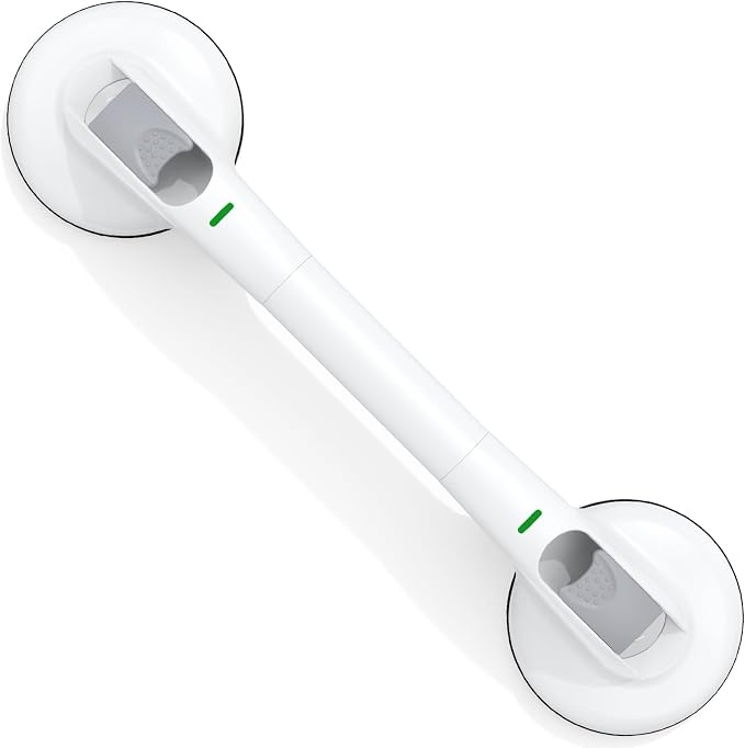 Grab Bars for Shower 19 Inch, 330lbs Heavy Duty Safety Bars with Indicator, Suction Cup Shower Handles with Upgraded Rubber Suction Cup, Gifts for Seniors, Elderly & Handicap