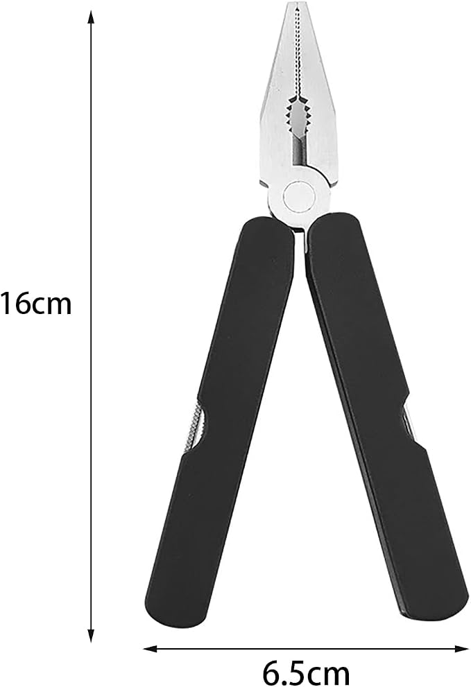 Multifunctional Folding Pliers, Practical and Portable, Screwdriver, Can Opener, Scale, File, Multi-Tool Combination (Black)