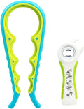 Multi-Grip Jar Opener and Bottle Opener Tool, Ergonomic Design with Non-Slip Handles, (white and green)