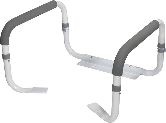 Drive Medical RTL12087 Bathroom Grab Bar for Toilets, White (Pack of 2)