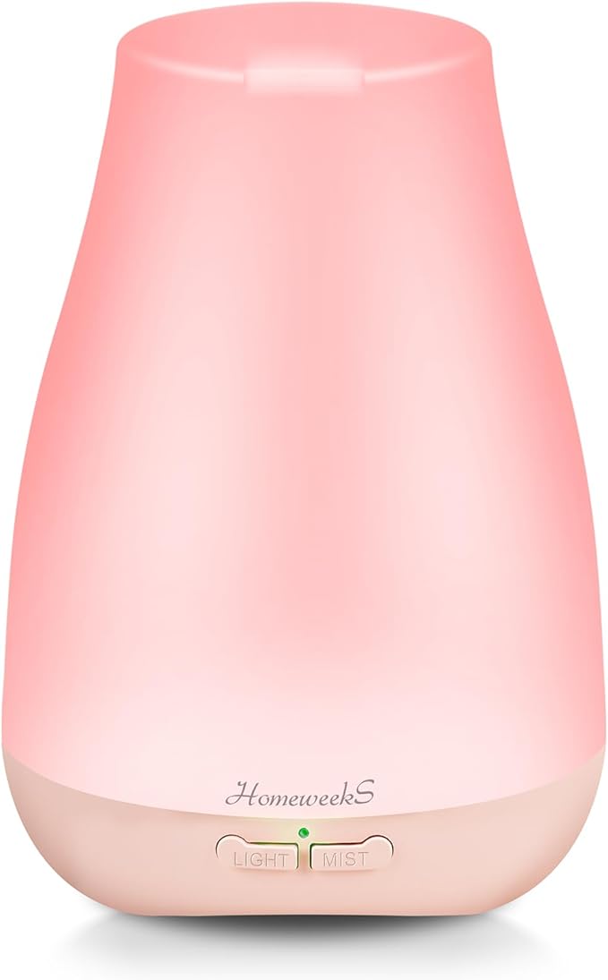 Homeweeks Diffusers, 100ml Colorful Essential Oil Diffuser with Adjustable Mist Mode,Auto Off Aroma for Bedroom/Office/Trip (100 ML 1 Pack)