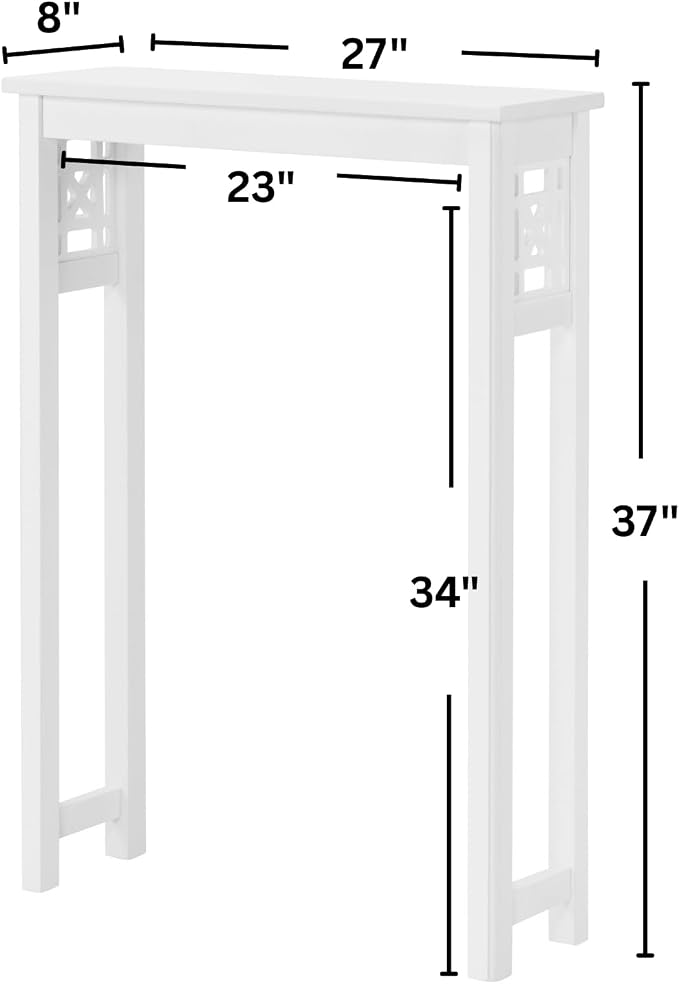 Derby Over-the-Toilet Storage Shelf – 37" Tall Bathroom Space Saver with Fixed Shelf & Open Gridwork Design – Modern Freestanding Organizer for Toiletries & Towels by Alaterre Furniture (White)