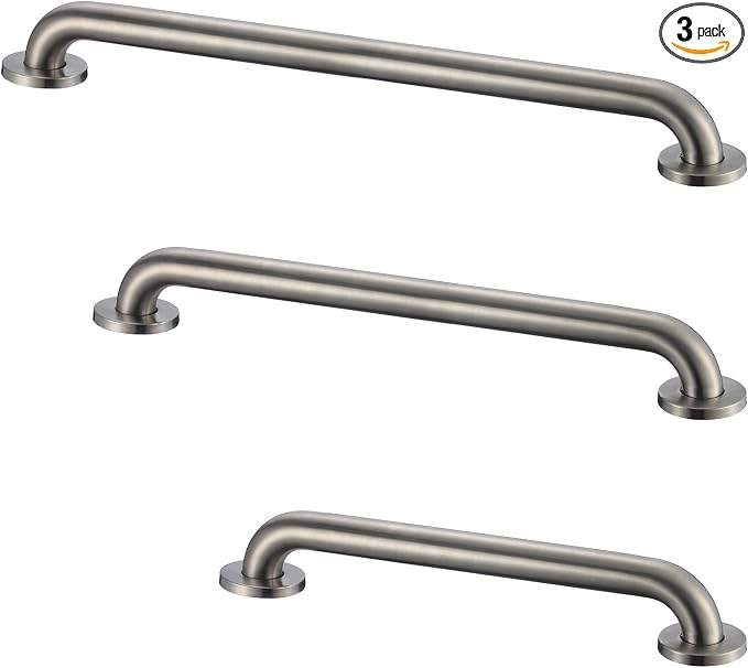 Stardrix Grab Bar Bundle for ADA Compliance, Brushed Stainless Steel Grab Bar Set for Commercial and Residential Restrooms, 1.5" Diameter - 18", 36", 42" - Pack of 3