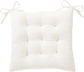 HLOVME Corduroy Chair Cushion with Ties Ultra Soft Warm Floor Cushion for Kids Reading Nook Comfortable Square Seat Cushion for Adult 15.7”x15.7”, White