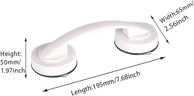 WANLIAN Powerful Suction Cup Glass Mirror Door Handle, Refrigerator Drawer Bathroom Suction Cup Wall handrail, Bathtub Shower Handle Kitchen Drawer Cabinet Handle Suction Cup (White)