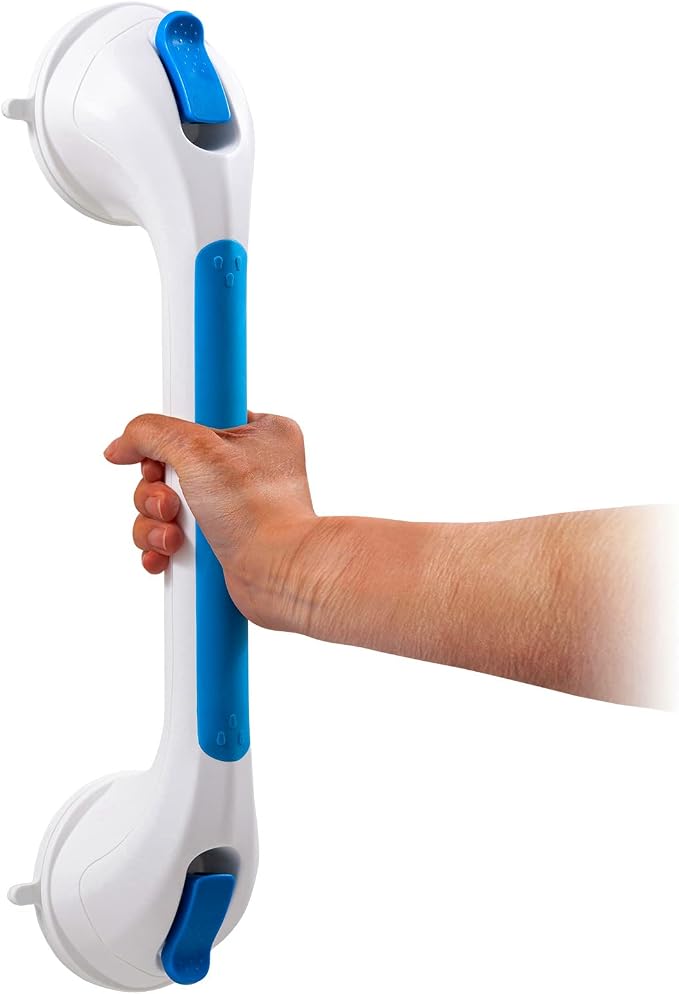 TAILI Shower Grab Bar Suction Grab Bars for Bathtubs and Showers, Heavy Duty Bath Handle Removable Bath Handrails for Seniors and Elderly, Bathroom Safety Grip No Drilling Waterproof,Blue,G9