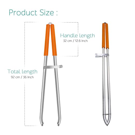 EJG 36" Long Trash & Garbage Picker Grabber, Lightweight Aluminium & Rustproof, Litter Pick Up Stick, Trash Tong, Reaching Assist Tool, Reacher Tool for Elderly, Garden Nabber Plogging (Orange)