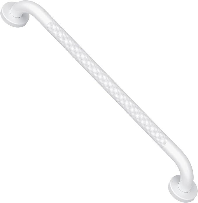 Oil Rubbed White Shower Grab Bars 24 Inch w/Anti-Slip knurled Grip, iMomwee Stainless Steel Wall Mount Bathroom Safety Balance Handrail, Handicap Elderly Senior Assist Textured Grab Bar Handle