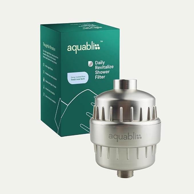Aquabliss High Output Revitalizing Shower Filter - Reduces Dry Itchy Skin, Dandruff, Eczema, and Dramatically Improves The Condition of Your Skin, Hair and Nails - Brushed Nickel (SF100-BN)