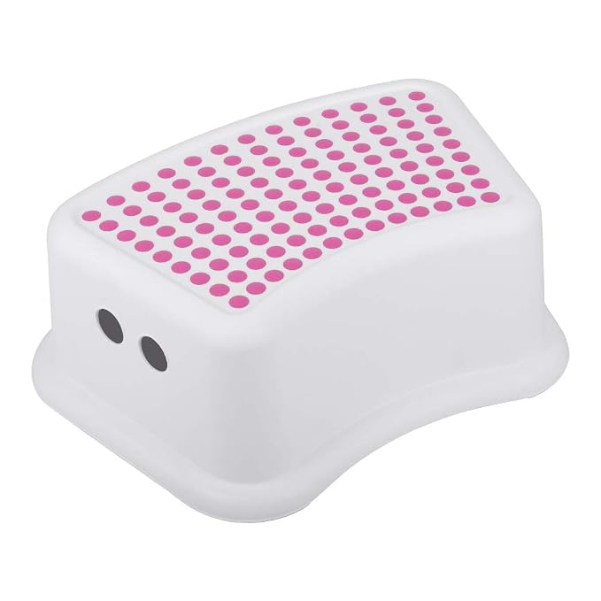 Step Stool for Kids (2 Pack), Toddlers Stool for Potty Training, Bathroom, Kitchen, Bedroom, Toy Room and Living Room. Toilet Stools with Soft Anti-Slip Grips for Safety, Stackable (Pink)