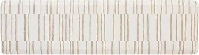 House of Noa Nama Standing Mat – Anti-Fatigue Kitchen Mats for Floor, Cushioned & Non-Slip Comfort Mat for Standing, Thick Foam Anti-Fatigue Mat for Kitchen & Workspaces, Nara Stripe Natural 22" x 72"