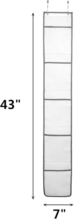 ALYER Hanging Storage Shower Caddy Organizer,Mesh Pockets for Bathroom,Closet,Pantry (Gray)