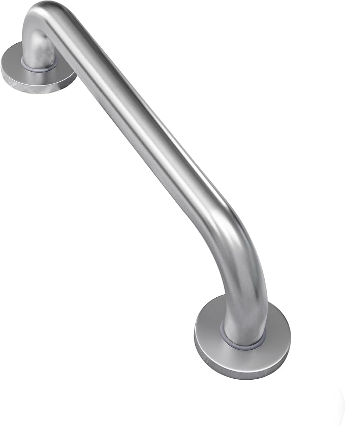 AmazerBath Shower Grab Bars for Bathtubs and Showers, Handicap Grab Bars for Shower Anti Slip, Shower Grab Bars for Senior for Wall Stainless Steel, Holds up to 500LBs, 12" L x 1" D, Brushed Nickel