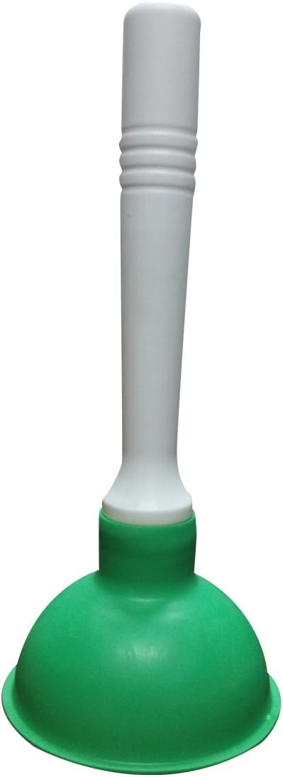 NewFerU Drain Plunger, Small Hand Force Plumber Helper, Little 4 inch Cup Clog Remover, Tiny Rubber Unclogger in 9" Short Handle for Kitchen Sink, Bathroom Toilet, Shower Bath Tub (Green)
