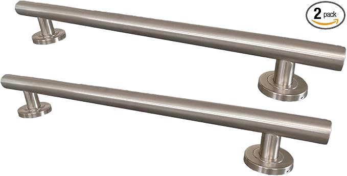 Grab Bar for Shower, Straight 2 Pack 24 Inch Handicap Grab Bars, 304 Stainless Steel Shower Handles for Bathroom, Safety ADA Grab Bars for Seniors, Disabled (Brushed Nickel)