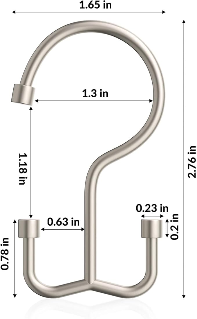 Goowin Shower Curtain Hooks, Shower Curtain Rings, Metal Shower Curtain Hangers Rust Proof, Double Glide Shower Rings for Curtain, Shower Hooks for Shower Curtain, Matte Nickel, 24 Pack-Cylinders