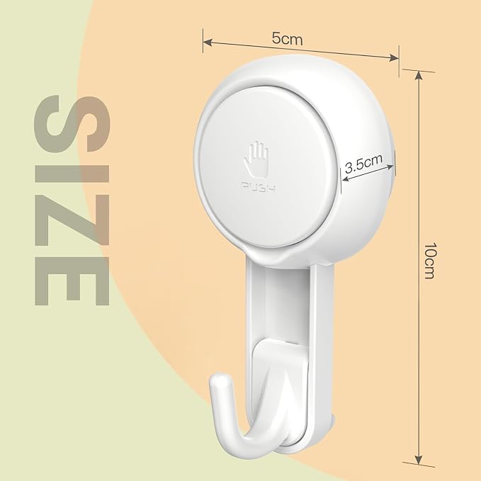 Marchpower Shower Hooks for Inside Shower Reusable Waterproof Utility Suction Cups Hooks - 2 Pack Heavy Duty Vacuum Hook Home Kitchen Bathroom Wall Holder Hanger for Towel Loofah Cloth Key & Ceiling