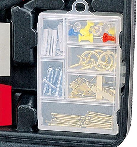 Apollo Tools 135 Piece Household Tool Set with Pivoting Dual-Angle 3.6 Volt Lithium-Ion Cordless Screwdriver – Includes Most-Needed Tool Selection and Hanging Assortment- Red - DT0773