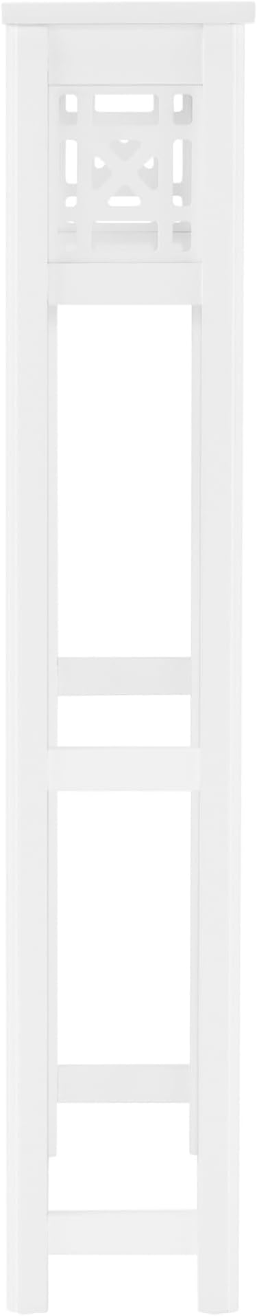 Derby Over-the-Toilet Storage Shelf – 44" Tall Modern Bathroom Space Saver with Open Shelves – Freestanding Organizer Rack for Toiletries & Towels by Alaterre Furniture (White)