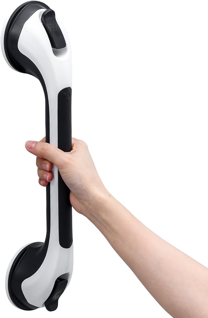 TAILI Shower Grab Bar, 16.8 Inch Shower Handles for Bathtubs and Wall for Elderly, Suction Grab Bars for Seniors Bathroom Safety Handle for Elderly, No Drilling Removable,Black,G9