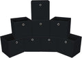 Foldable Storage Cubes Bins ,11 Inch Cloth Storage Cube Fabric Storage Box Cubes Organizer Baskets with Handles for Home Organizer Set of 8 (Black)