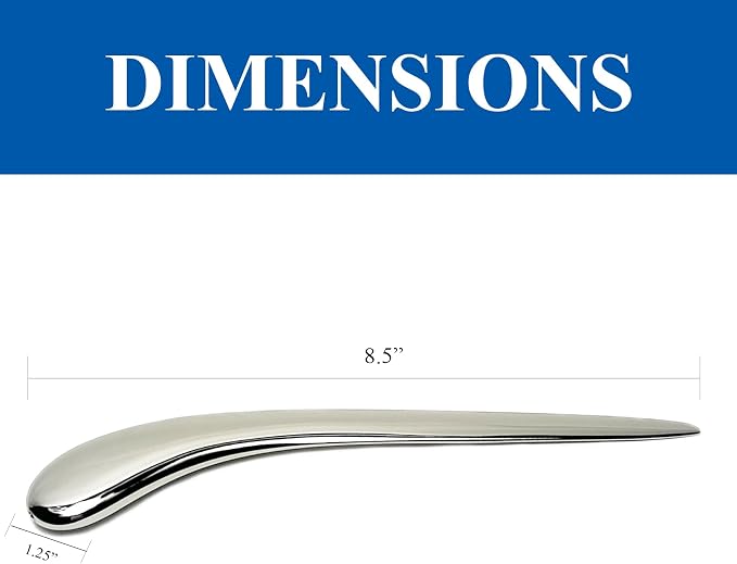 Natico Originals Non-Tarnishing Silver Contemporary Home and Office Desktop Letter Opener, Sleek Curved Edge Comfortable Grip, Paperweight (30-364)