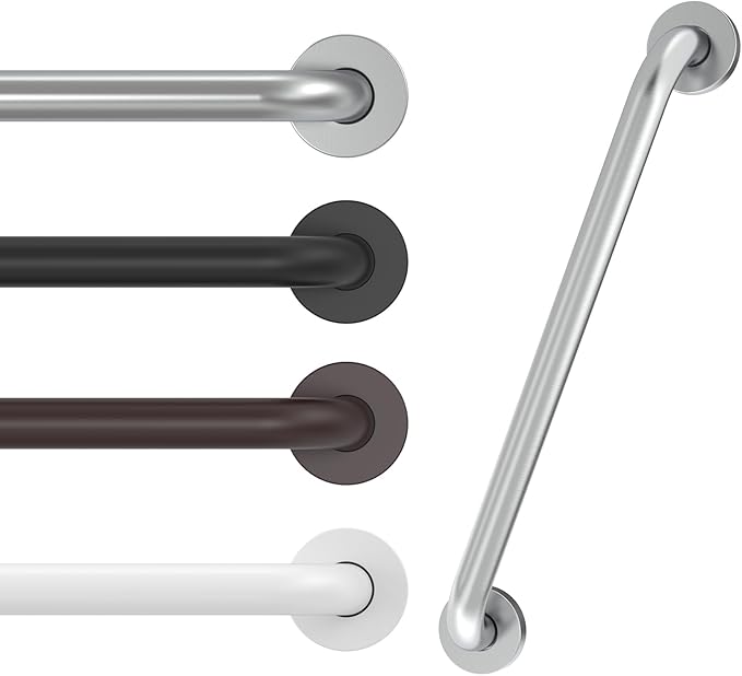 16 Inch Grab Bars for Wall Brush Nickel, Safety Shower Grab Bars for Seniors Elderly Handicapped, Handicap Grab Bars for Shower with Concealed Screws, Tesuchan