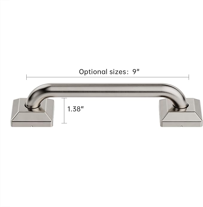 JoyRain 9" Multi-Function Safety Grab Bar | Wall-Mounted Support Handle for Shower, Bathtub, Toilet & Door (Stability Aid for Elderly & Disabled)