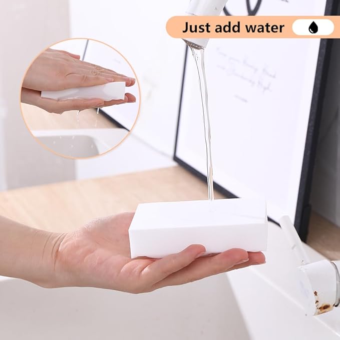 Magic Sponges Eraser,20 Pack Melamine Sponge in Bulk,2X Density,Long Lasting,Cleaning Sponge for Kitchen, Bathroom,Bathtub, Sink,Furniture, Wall Cleaner (White（20PCS）, 3.93x2.36x0.79in)