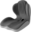 SakerPlus Ergonomic Memory Foam Seat Cushion and Back Support Pillow, One Piece Chair Cushion with Lumbar Support, L Shaped Office Chair Cushion for Desk Chair, Car Seat, Computer Wheelchair (Black)