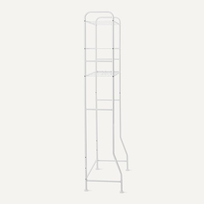Amazon Basics Over the Toilet Storage Organizer, 3-Tier with 2 Paper Holders, 13.8 x 31.9 x 64.9 Inches, White