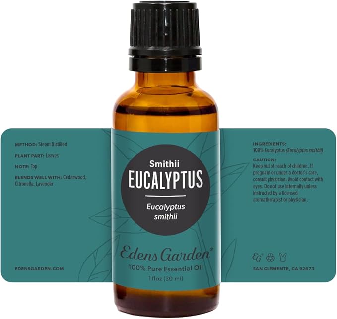 Edens Garden Eucalyptus- Smithii Essential Oil- 100% Pure Premium Grade, Undiluted, Natural, Therapeutic, Aromatherapy, The Best for Diffuser, Skin, Hair, Humidifiers 30 ml (1 fl oz)