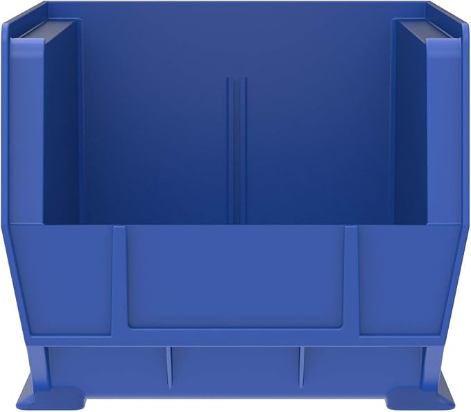 Akro-Mils 30240 AkroBins Plastic Storage Bins, Space-Saving Stackable Bins for Garage, Pantry, Craft Organization, 15 x 8 x 7 inches, Blue, 12-Pack