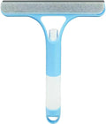 3 in 1 Window Cleaning Scraper,All-Purpose Spray Window Squeegee Cleaner Tool,for Glass Doors for Windows Glass, Mirrors Scraper, Brush (Blue)