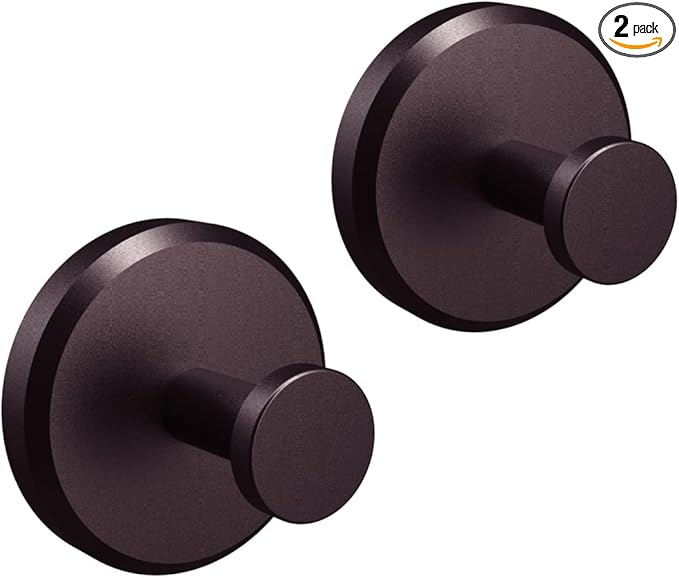HOME SO Suction Cup Hooks for Shower & Bathroom Towel Holder 2-Pack – Suction Cups Hooks for Hanging Towels, Robes, & Coats - Tiles, Glass Door or Mirror – Shower Hooks & Towel Hooks Organizer -Bronze