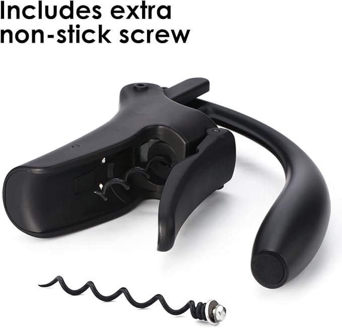KEISSCO Compact Wine opener Vertical Lever Corkscrew Wine Bottle Opener with Foil Cutter & Extra Screw